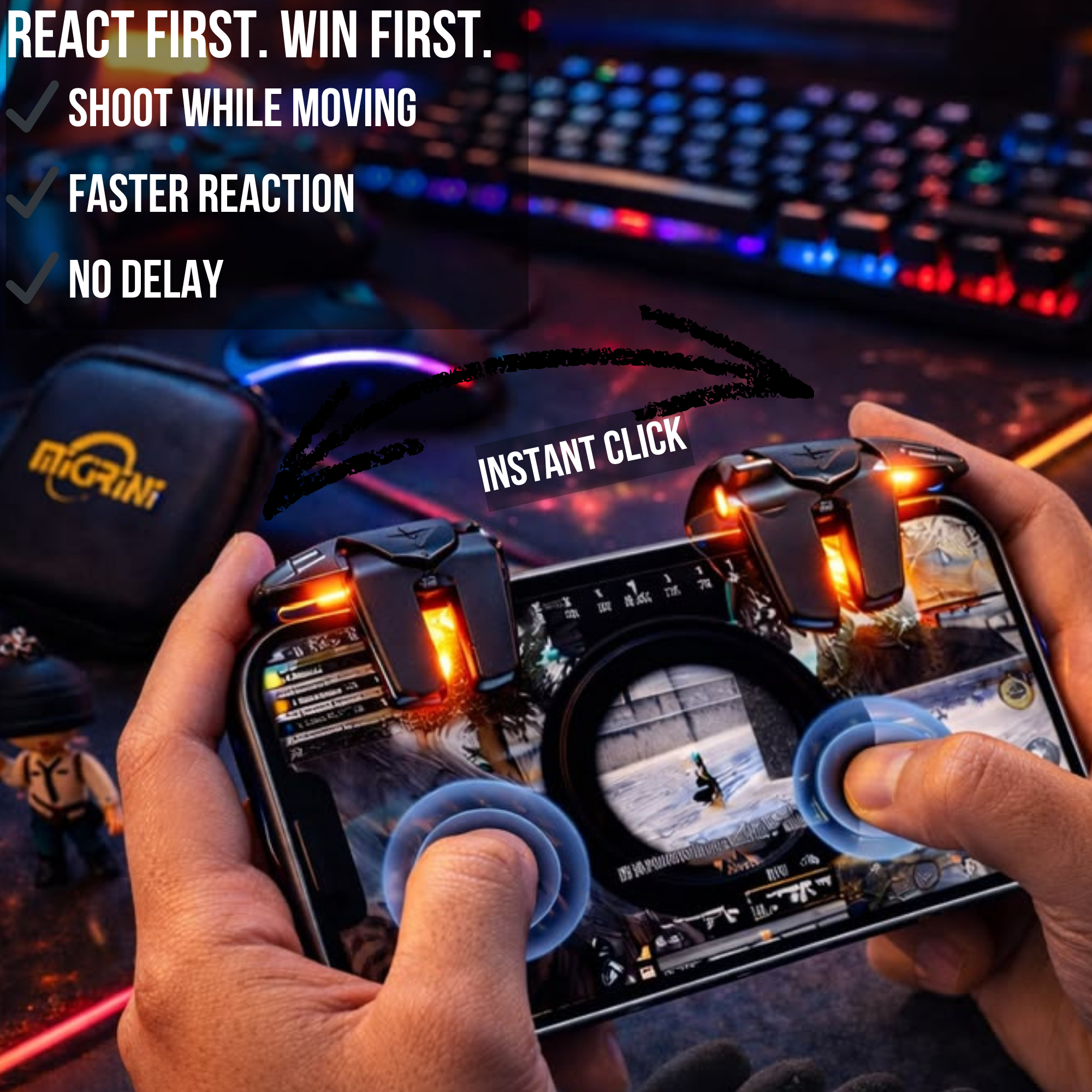 G21 Gaming Trigger-🔥 6-Finger Pro Gaming Trigger -⚡ Faster Reaction | Zero Delay | Dominate Every Match